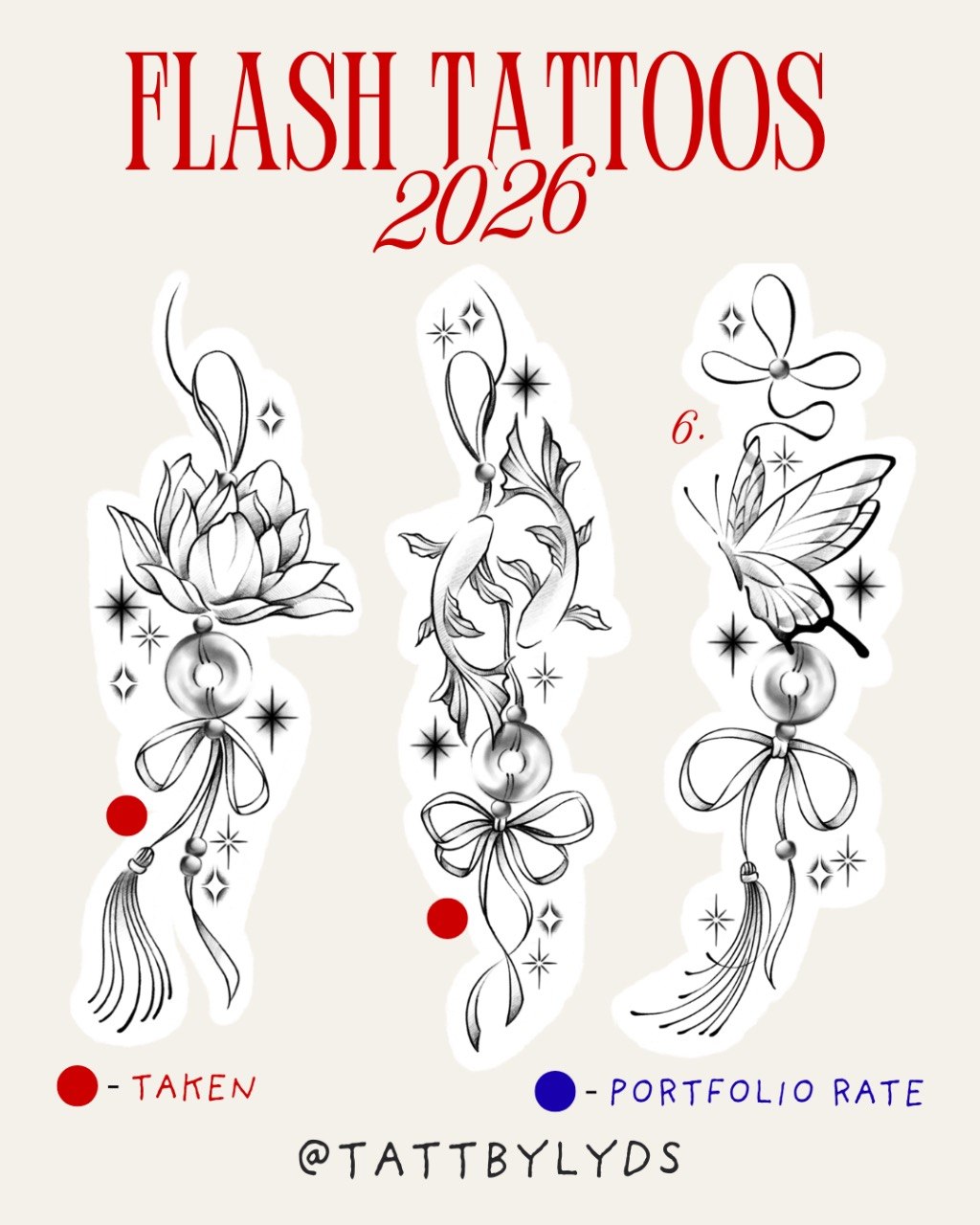 Flash tattoos 2026 — design 6: floral botanical pieces